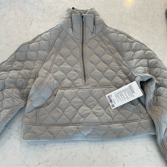 NWT Scuba Oversized Quilted Half Zip in Riverstone - Picture 2 of 8